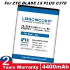 Аккумулятор LOSONCOER 4400 мАч для ZTE Blade L5, Оригинальная батарея Li3821T43P3h745741 для ZTE Blade L5 Plus, C370