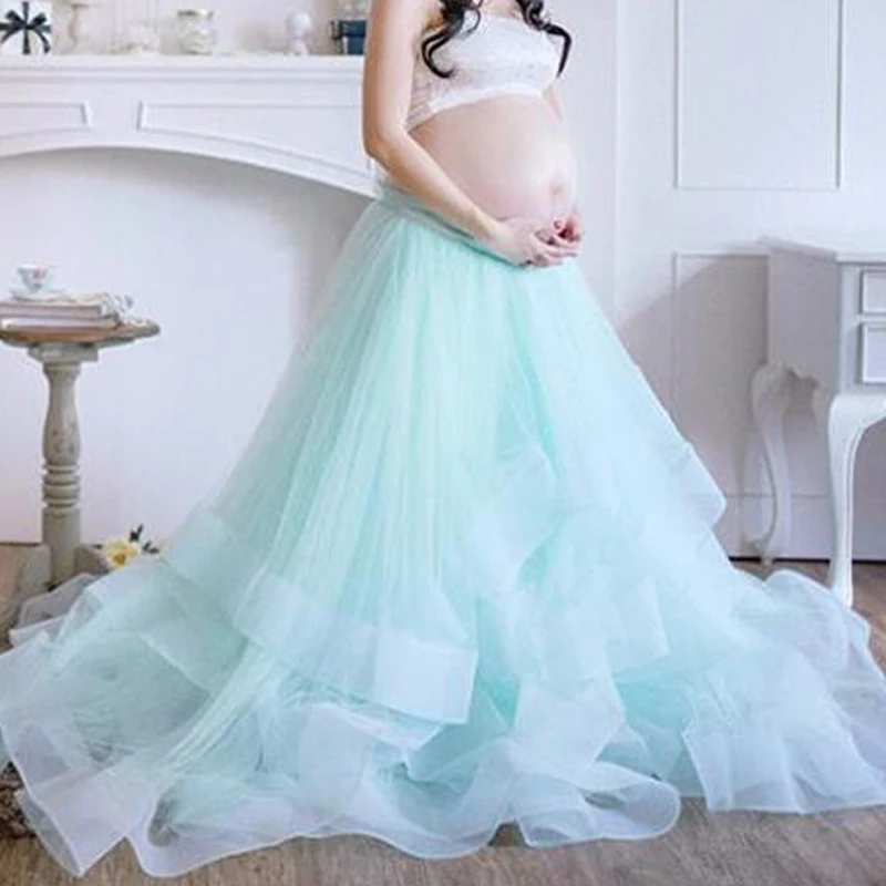 

Юбка-пачка для беременных женщин, элегантная, длинная, с эластичным поясом