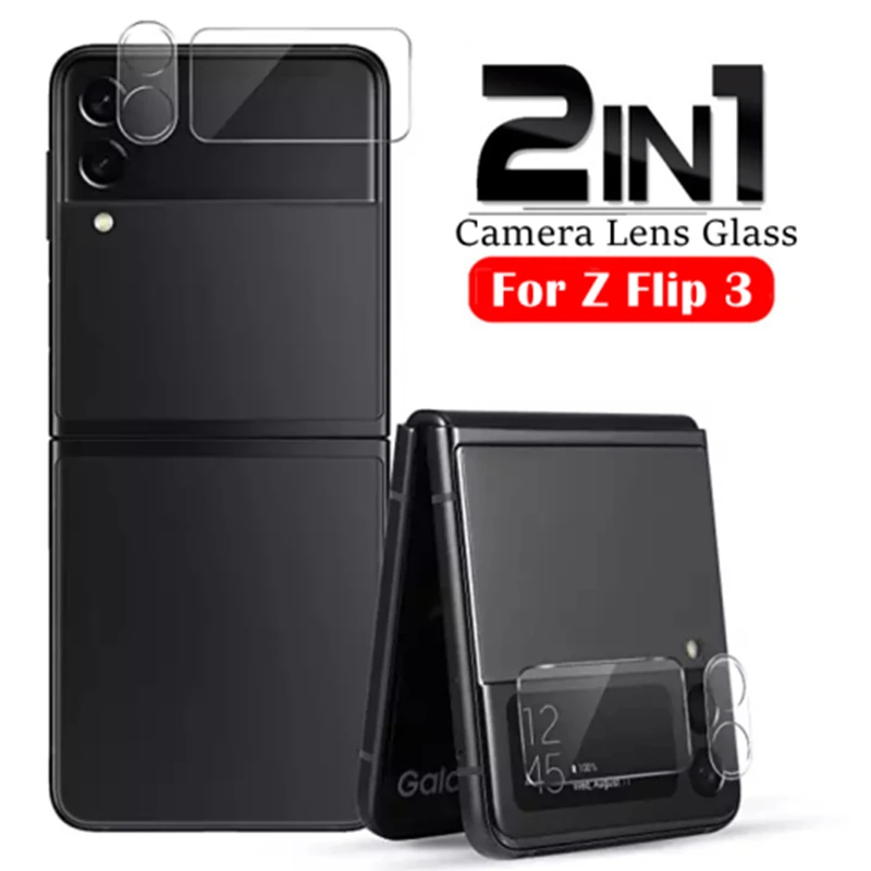 

Стекло для объектива камеры 2 в 1 для Samsung Galaxy Z Flip 3 5G прозрачная пленка для объектива камеры Flip3 Защитное стекло для задней панели камеры
