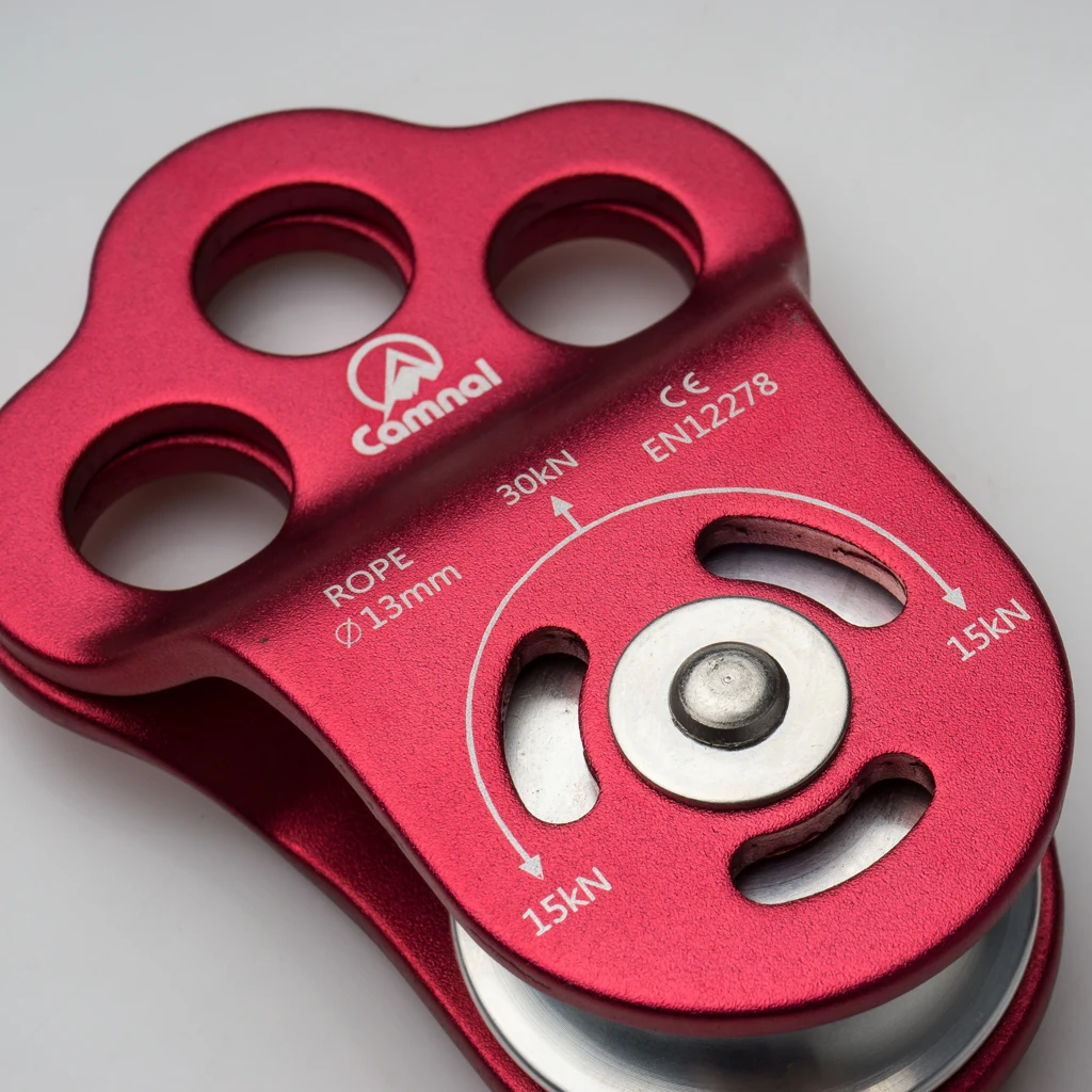 

30KN General Purpose Fixed Side Single Climbing Pulley for 13mm Rope red