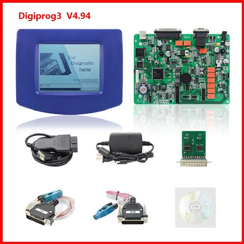High quality Digiprog3 V4.94 auto diagnosis odometer Digi prog III Digiprog 3 main unit with OBD2 ST01 ST04 Cable free shipping |