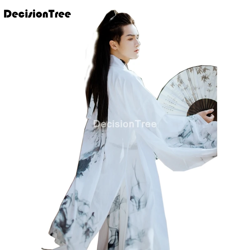 2021 китайская hanfu Мужская и женская древняя традиционная вышивка фиолетовая синяя