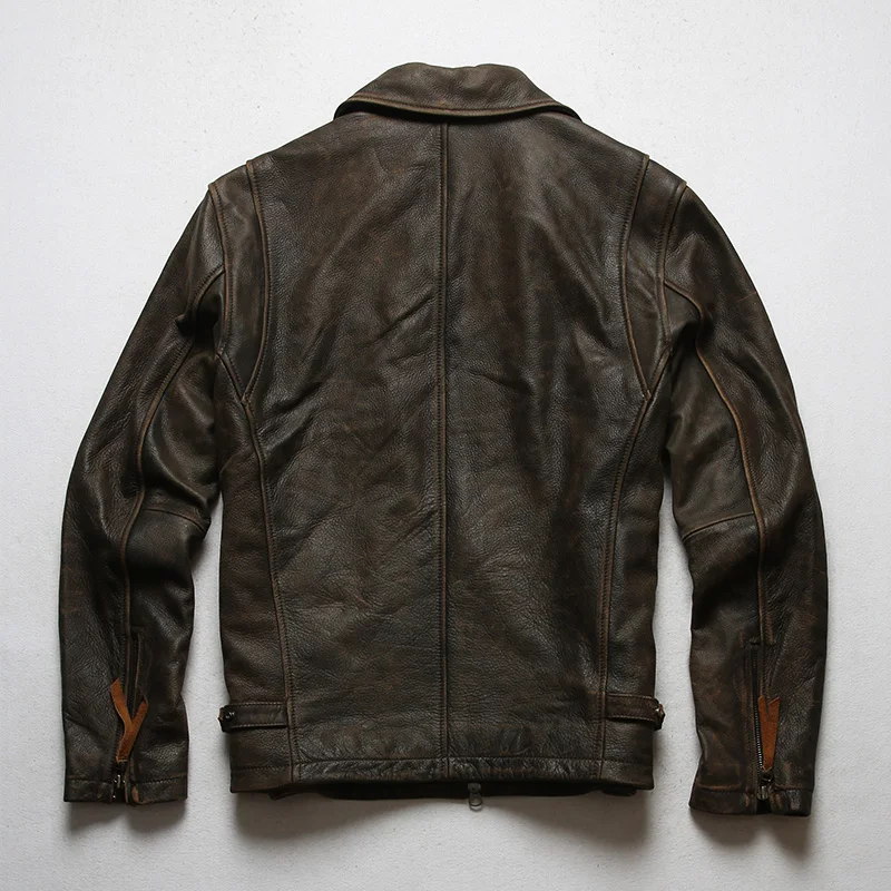 

2021 Red Tornado Super Offer ! Read Description! Asian Size Genuine Cow Skin Leather Coat Mens Cowhide Casual Jacket