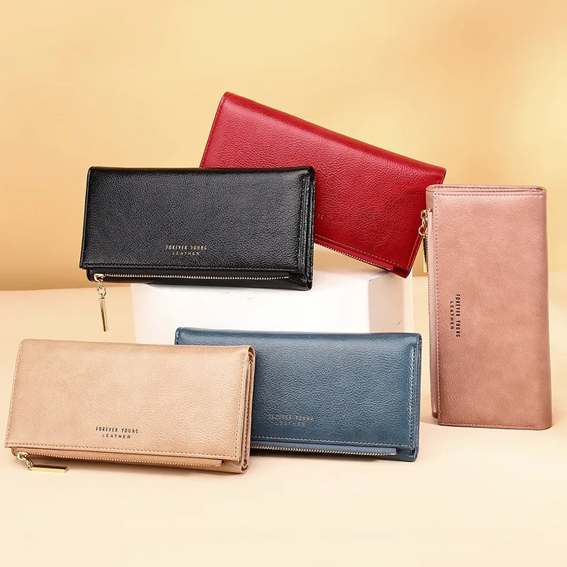 

Women Wallets Zipper Hasp Money Pocket Ladies Purse Women's Long Coin Card Holders 2020 Female Clutch pu Leather Coin Purses