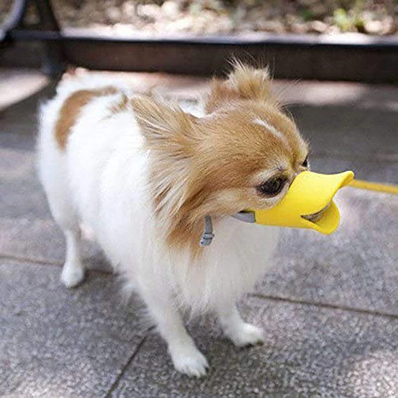 @ HE уточка силиконовая наморда для собаки Милая утка дизайн рта намордник против