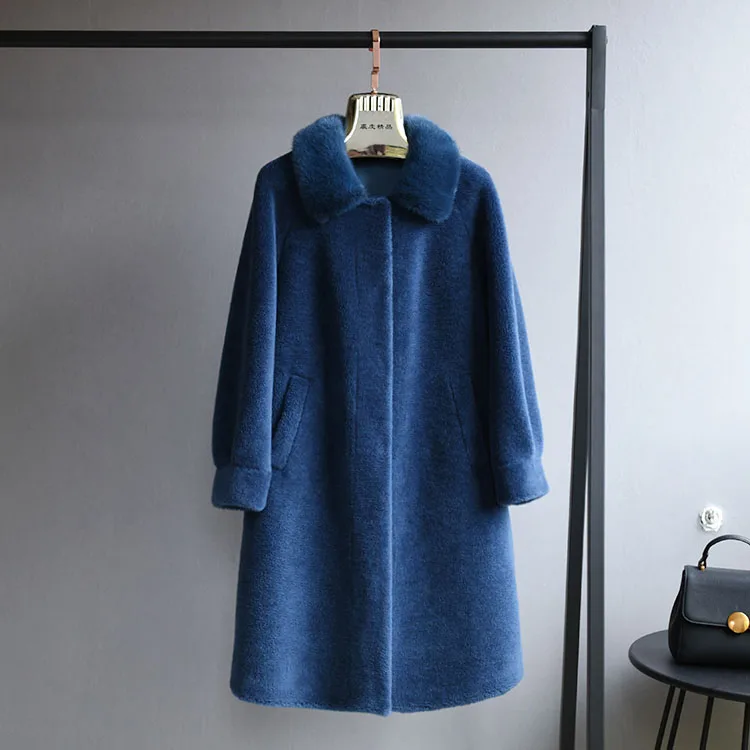 OFTBUY длинная парка зимняя куртка Женское пальто из натурального меха тканая шерсть плюшевый флис медведь плюшевые норковые меховые Лоскутные уличные