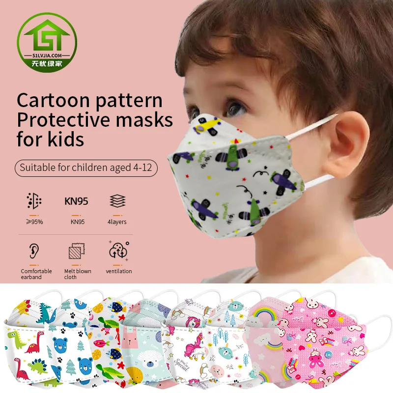 Fashion Multi Color Ffp2  Kids Masks 4 Layer Masque Children 95% Filtration FFP2 Kn95 Face Maske Mascarillas