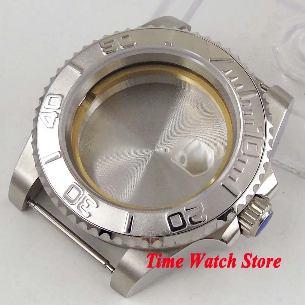 

40mm Watch Case Sapphire glass ceramic bezel 316L stainless steel fit ETA 2836 Mingzhu 2813 MIYOTA 8215 movement C19