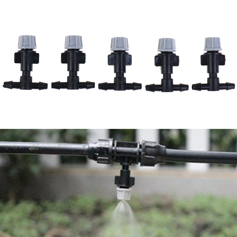 Регулируемая туманная насадка с тройным соединением для сада 5 шт. шланга 4/7 мм 1/4