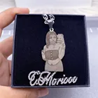 Ожерелье Aurolaco с изображением на заказ с бриллиантами, ожерелье с подвеской с именной табличкой для женщин, ювелирные изделия с памятью на заказ, ошейник в подарок
