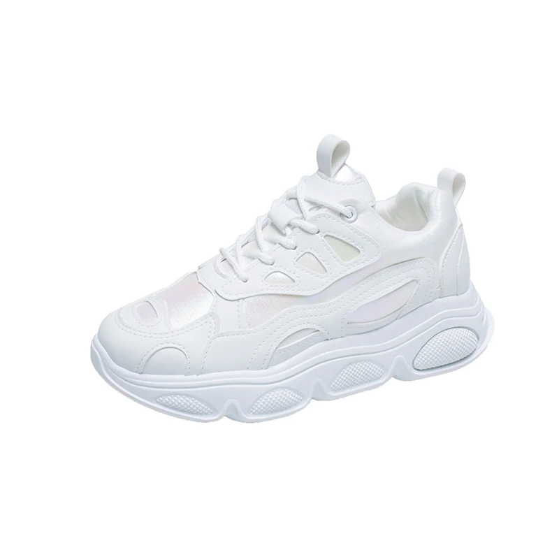 

2021 Women's Vulcanized Shoes Lace Up Ladies Platform Casual Comfort Shoes Women Chunky Sneakers Spring Women Mid Heel Dad Shoes