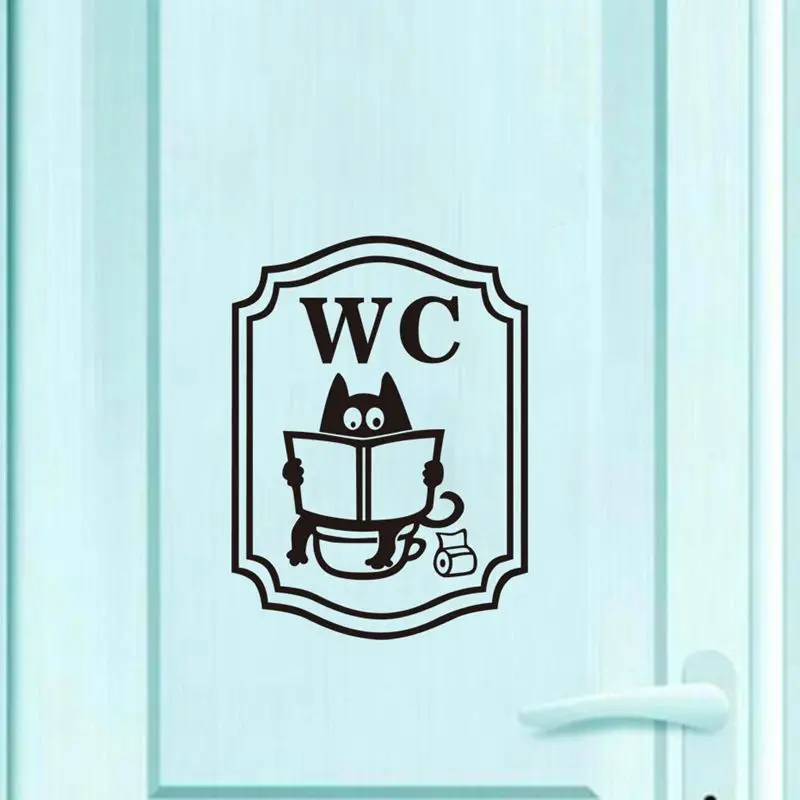 Наклейки для украшения комнаты туалета мультяшного кота декоративные наклейки