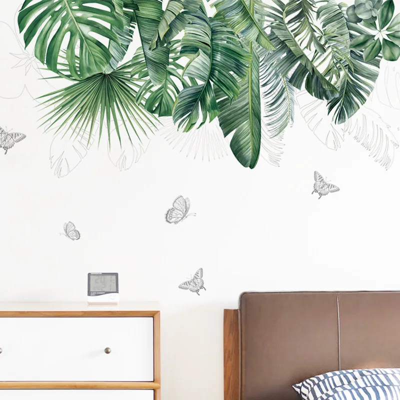 

Green Life Nordic Style Turtle Leaf Plants Wall Sticker for Living Room Refrigerator Door Wall Decoration Bedroom Decor Wall Art