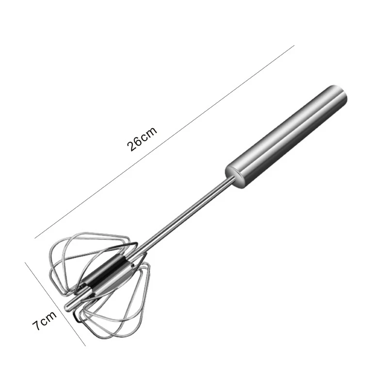 

New stainless steel semi-automatic eggbeater handheld press rotary kitchen mixer baking tools creative gadgets work small helper