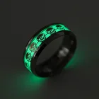 Bxzyrt, новые светящиеся кольца в стиле панк с черепом, флуоресцентные светящиеся кольца из нержавеющей стали для женщин и мужчин, ювелирные изделия со скелетом с инкрустацией