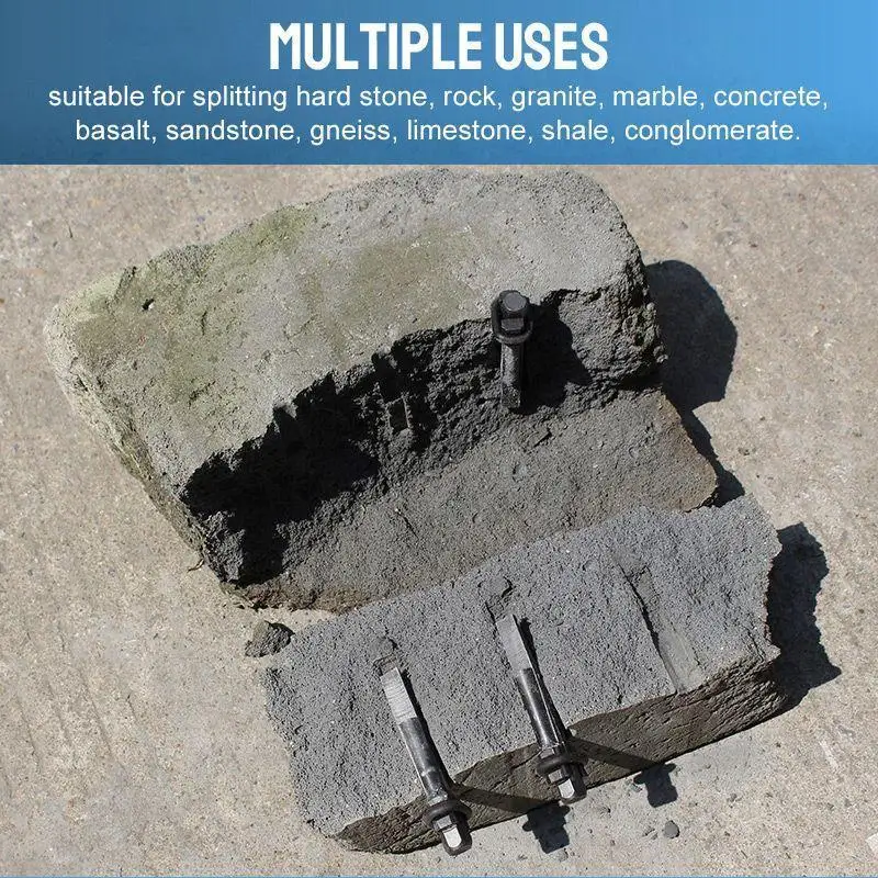 

Rock Stone Splitter Plug Wedges And Feather Shims Concrete Rock Stone Splitter Hand Tools 16-18mm