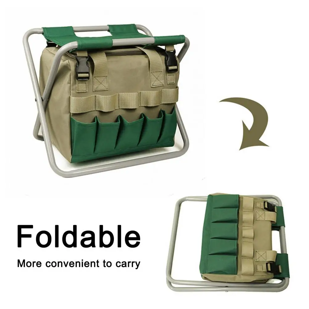 

Multifunctional Detachable Foldable Large Capacity Garden Folding Stool Fishing Stool Garden Tool Folding Stool
