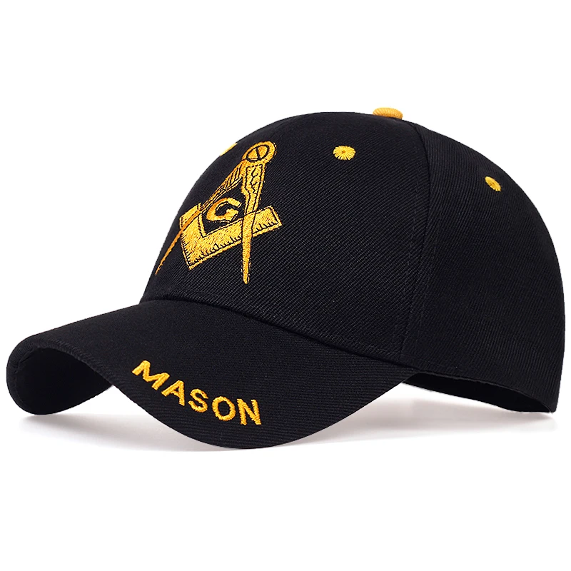 New Black Cap Mason Embroidery Baseball Cap cotton Snapback hats Casquette Hats Fitted Casual Patriot Cap For Men Women gorras