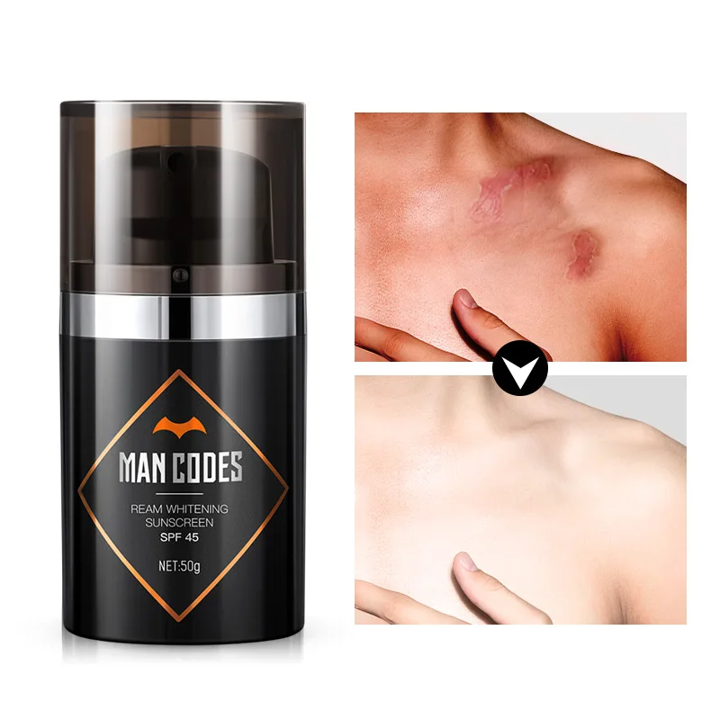 Мужской отбеливающий солнцезащитный крем MANCODES SPF 45 Восстанавливающий для лица