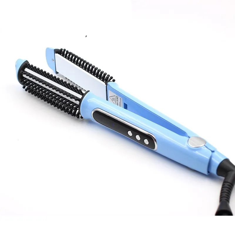 2 в 1 выпрямитель для волос Щетка антистатическая керамическая нагревательная