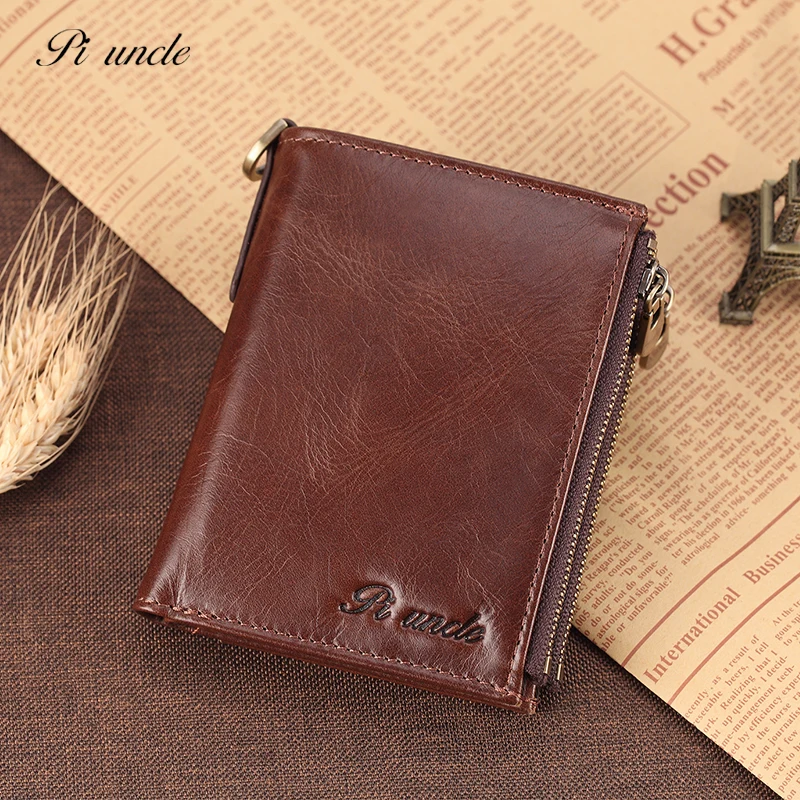 Most Popular Brand Men's Thin Wallet With Coins Holder Purse Small Soft Natural Cowhide Money Cards High Quality | Багаж и сумки