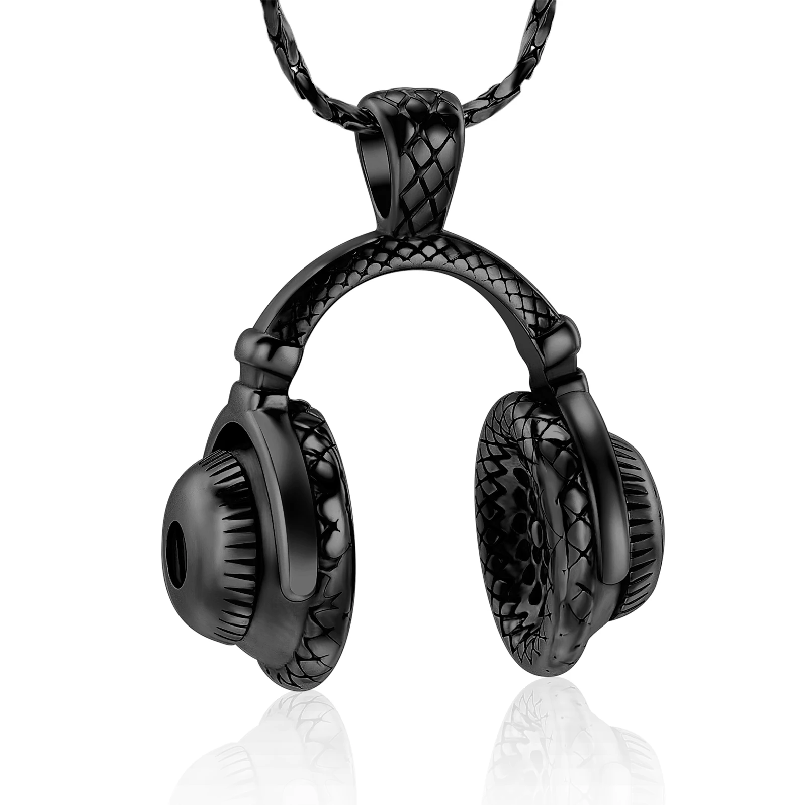 

Cremation Jewelry Headphone Urn Necklace for Ashes Stainless Steel Keepsake Memorial Music Headset Pendants Ash Jewelry