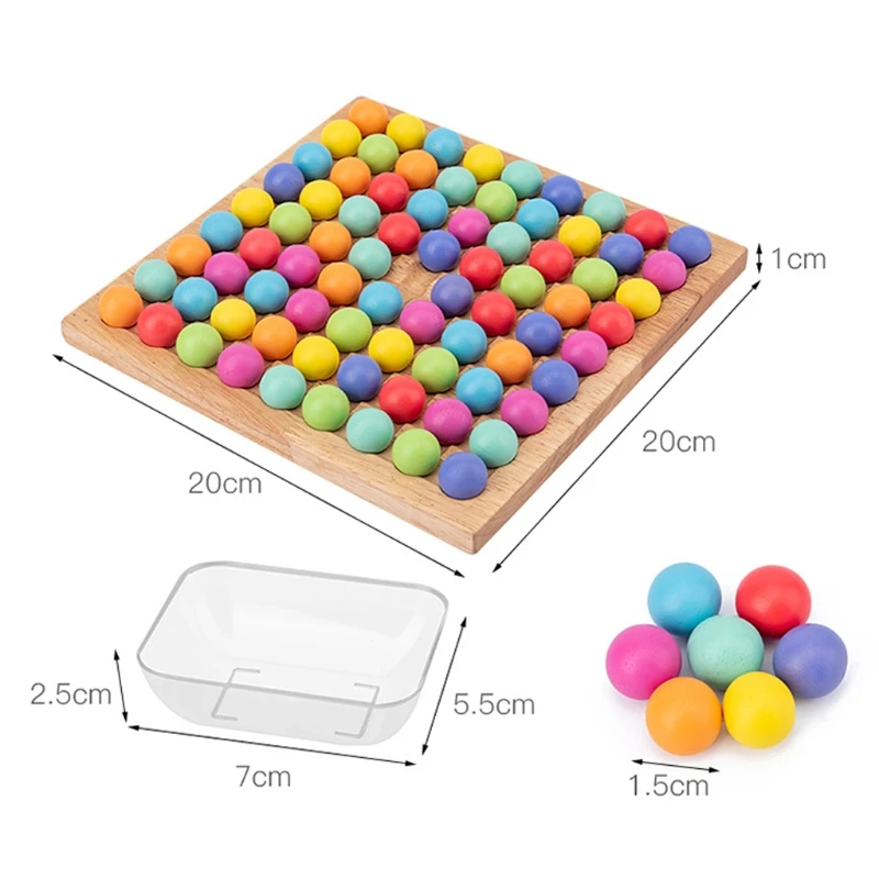 

Wooden Rainbow Ball Elimination Game Magic Toy Set for Kids Adult Baby Early Educational Toys