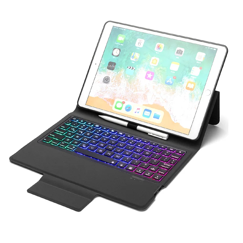 7 цветов задняя подсветка Беспроводная Bluetooth клавиатура чехол для ipad 10,2 Авто Режим сна/Пробуждение защитный чехол для ipad 10,2