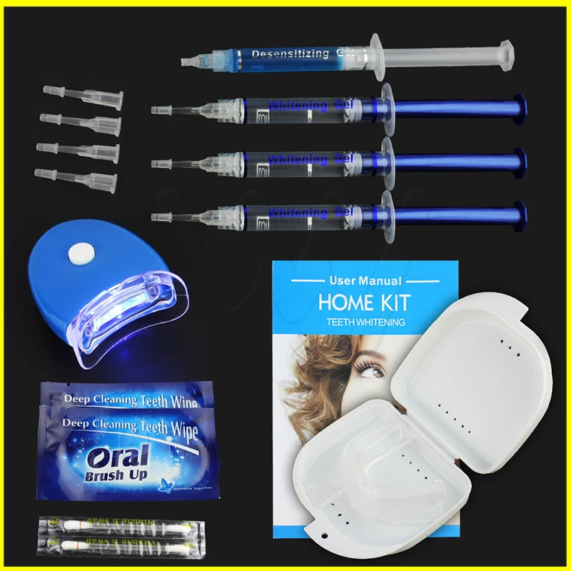 Professional Teeth Whitening Kit 4 Gel 2 Strips 1 LED White Tooth Bleach Blanchiment Dent Tanden Bleken Blanqueador Dental Care | Красота и