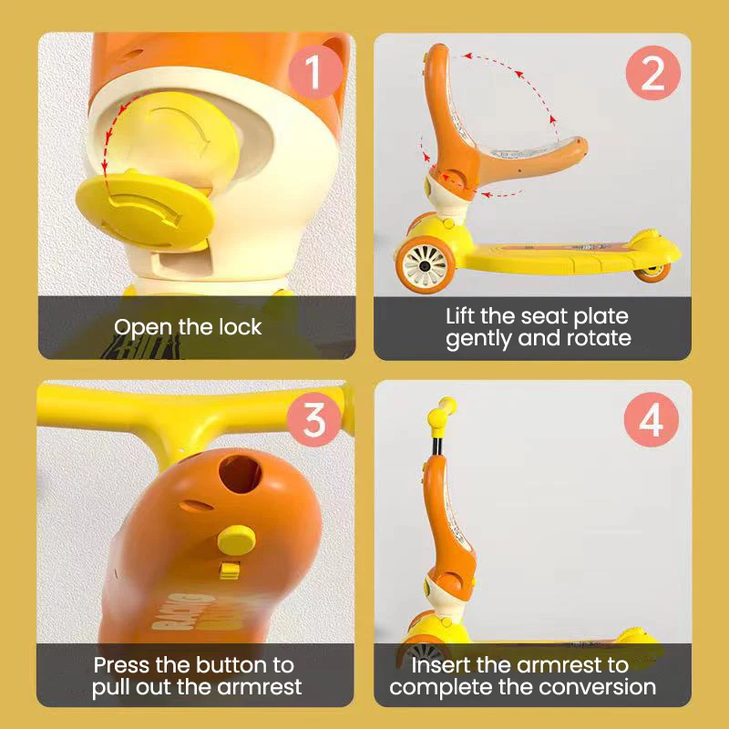 Детский Сияющий скутер для младенцев многофункциональный Балансирующий