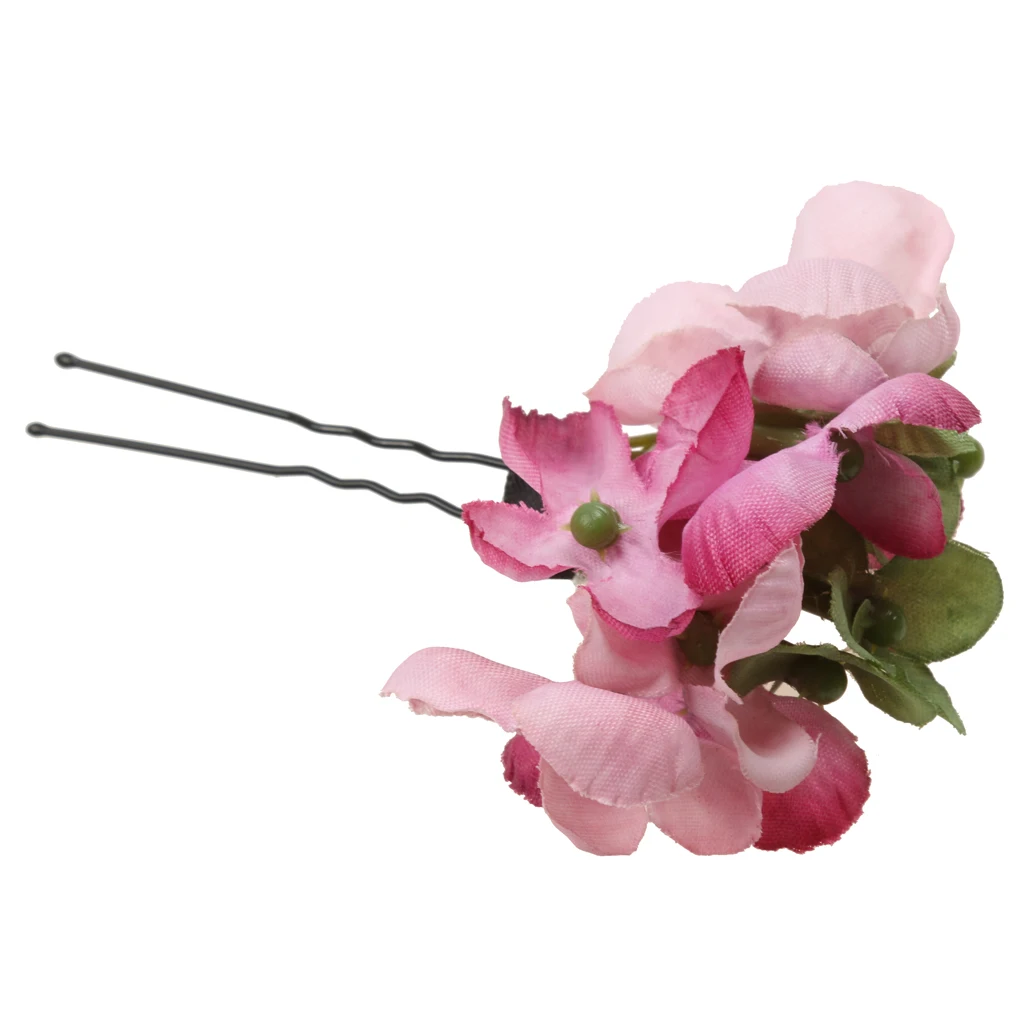 

6Pcs Handmade Flowers Hair Clip Bridal Wedding Prom Tissue Flowers