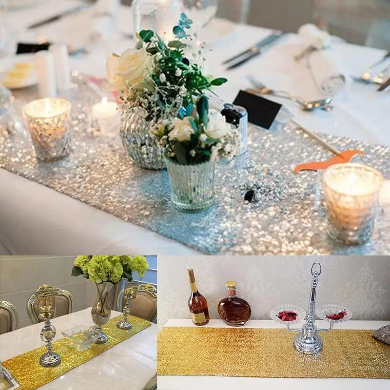 

30x275cm Sequin Table Runner European Wedding Home Banquet Tableware Decoration
