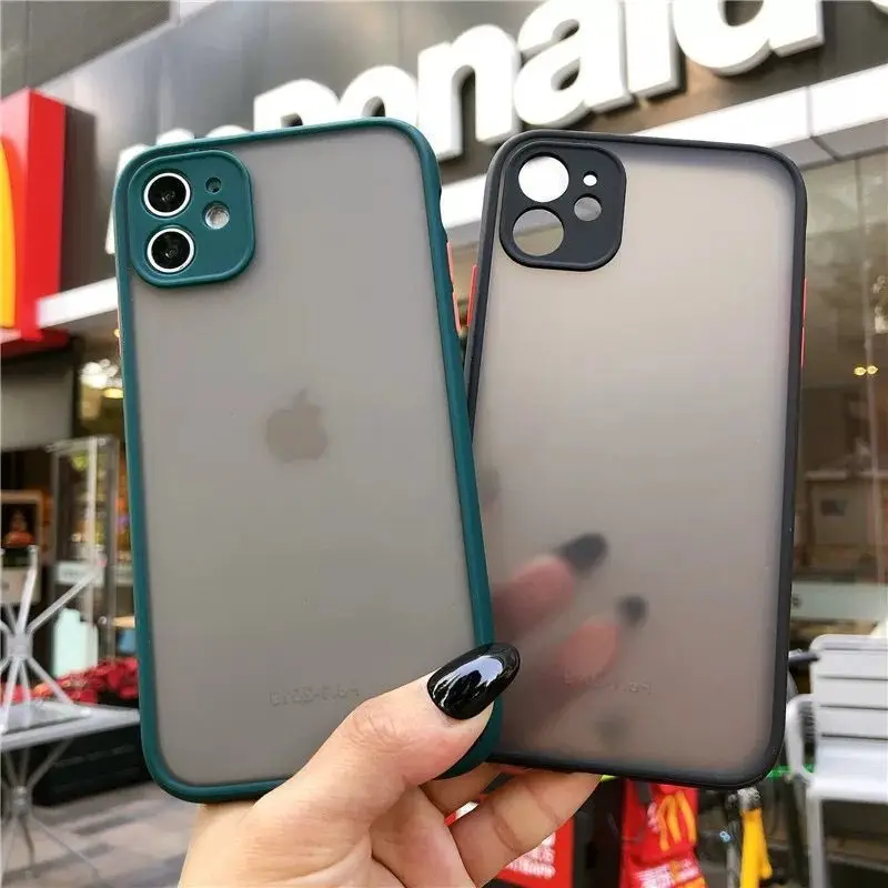 

Silicone Phone Case on For iPhone 12 11Pro X XR XS Max SE 2020 7 8 6S Plus Shockproof Protection Case Solid Color Back Cover