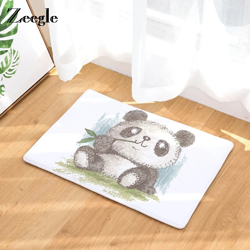 Zeegle с принтом панды дверь детской комнаты коврики коридор коврик Нескользящая