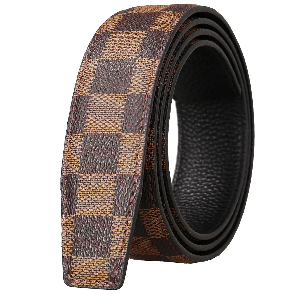 

3.5cm Width Male Without Buckle Belts for Men Automatic Buckle Ratchet Strap Cowskin Leather Strap No Buckle Belt Black Coffee