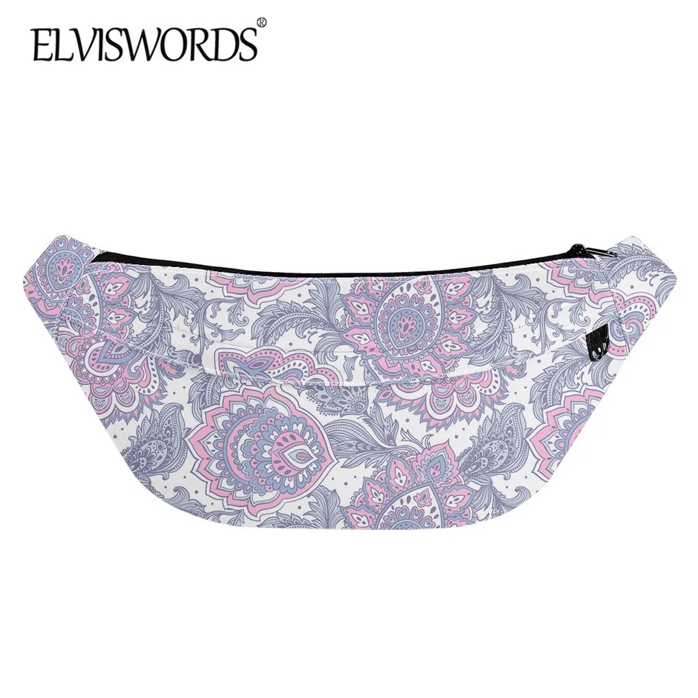 

Женская поясная сумка ELVISWORDS, прочная холщовая поясная сумка в богемном стиле с этническим узором, большая поясная сумка унисекс для фитнеса...