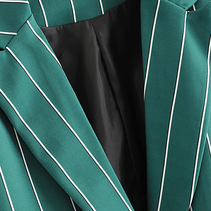 Винтажные стильные офисные женские полосатые блейзеры пальто для женщин 2019