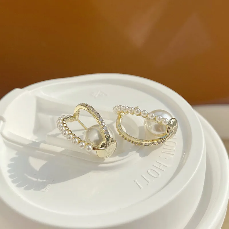 

Women New Pearl Hoop Earrings Birthday Present Party Jewelry