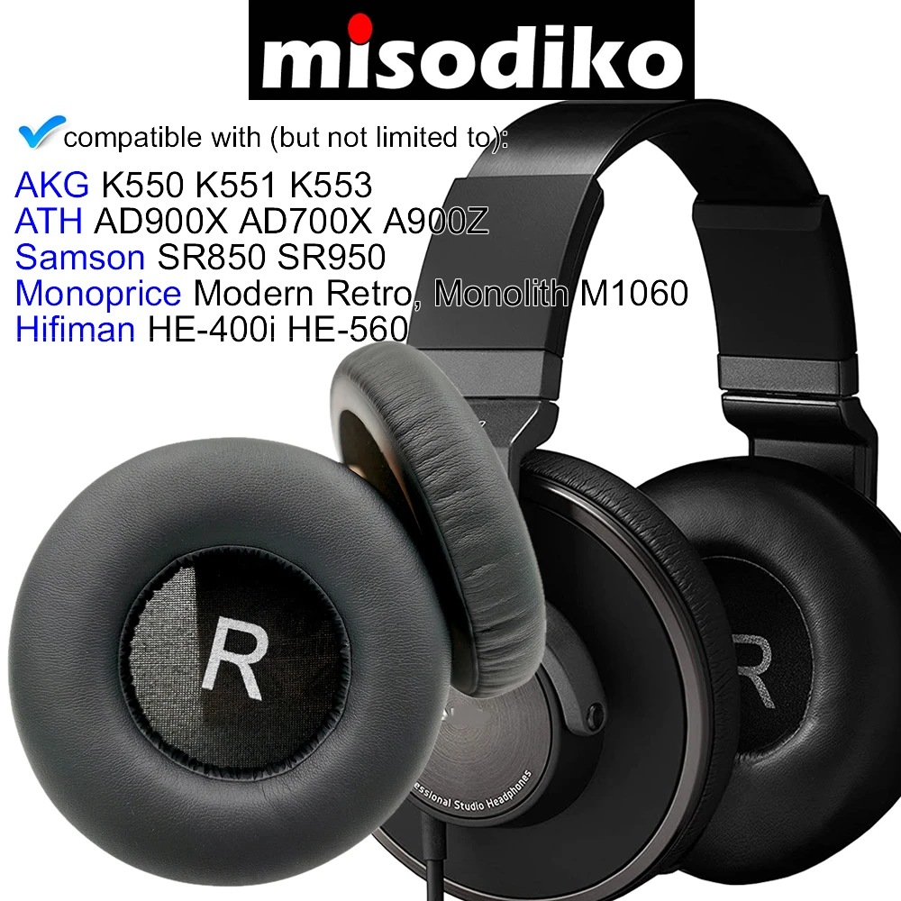 

misodiko Round 110mm Replacement Cushions Ear Pads for AKG K550 K551 K553 MKII MK2, ATH AD1000X AD900X AD700X A700X A900X A990Z