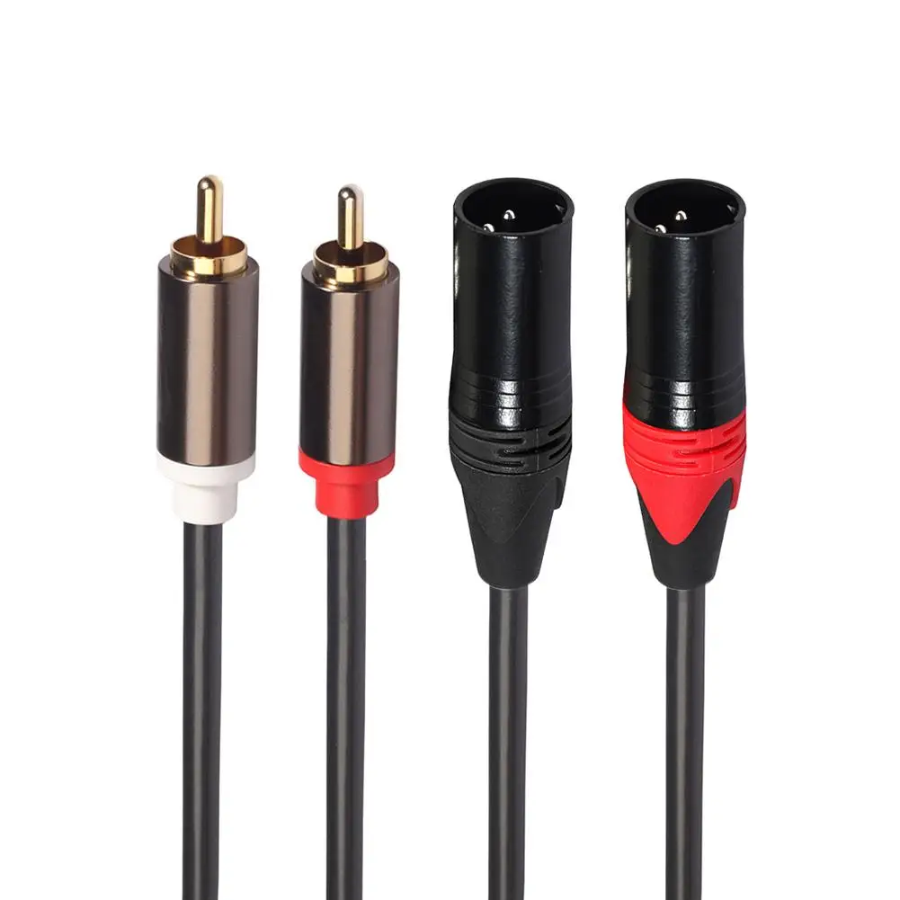 2RCA двойной XLR Мужской Аудио кабель двухрядный ПВХ провод подходит для