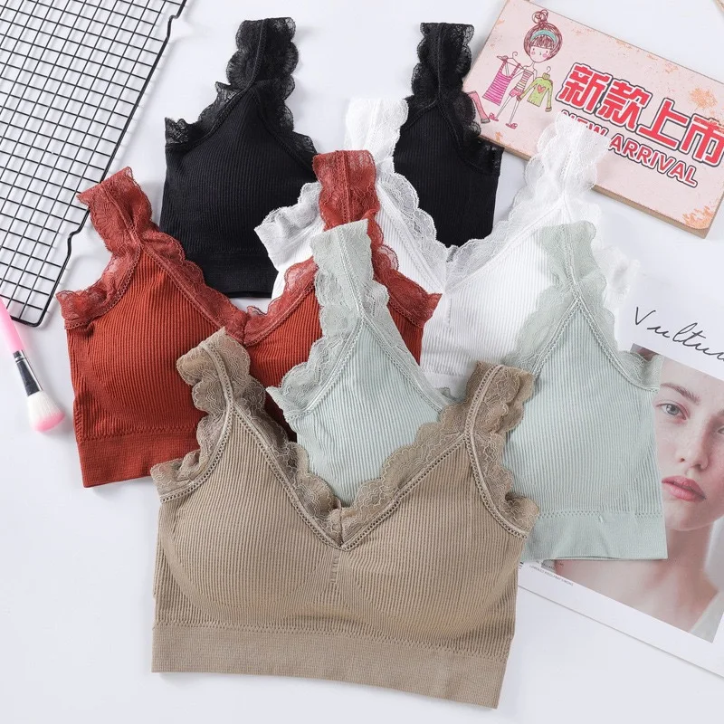 Женский бесшовный кружевной бюстгальтер сексуальный беспроводное нижнее белье