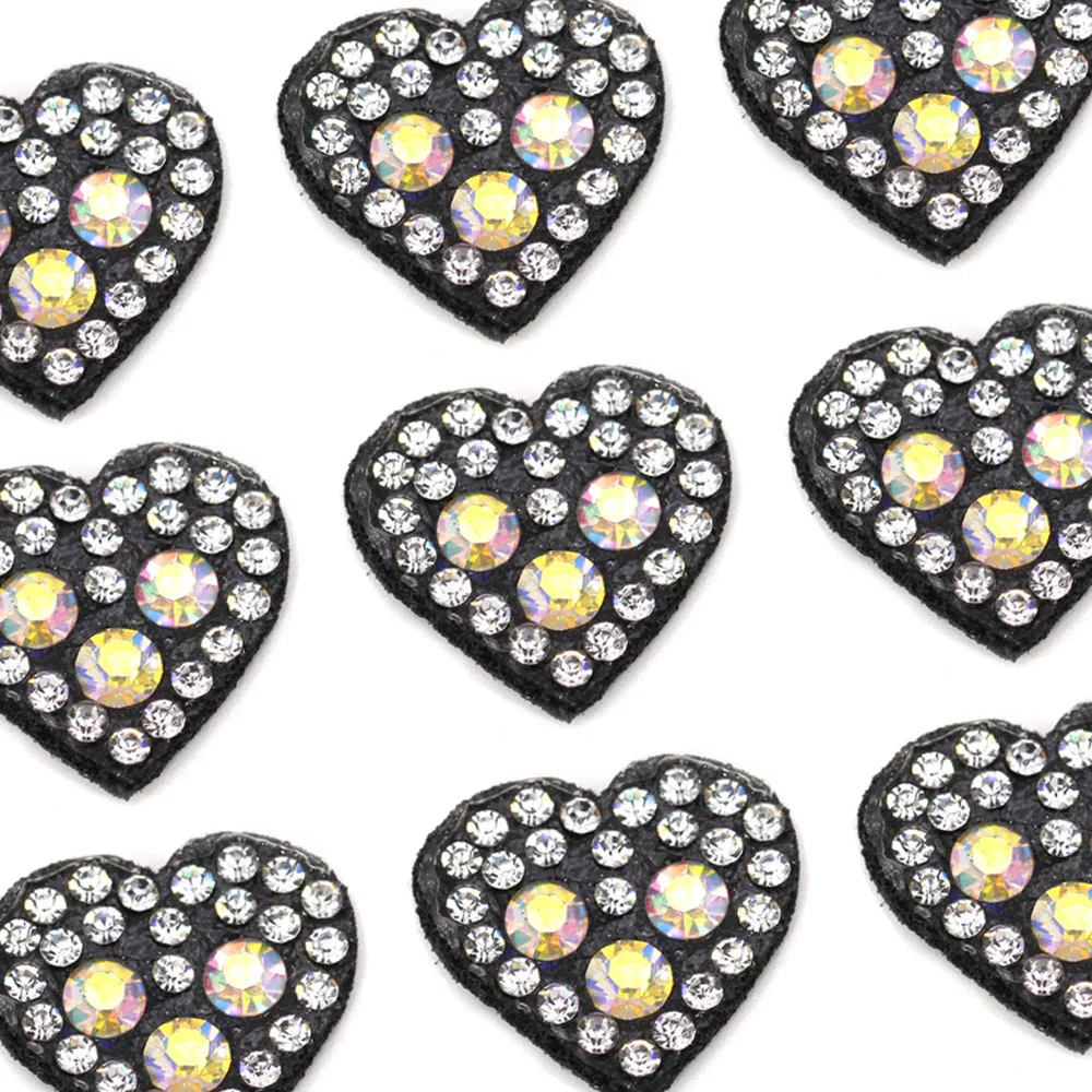 Блестящие нашивки Haert 10 шт. блестящие для одежды черная основа Пришивные нетканые