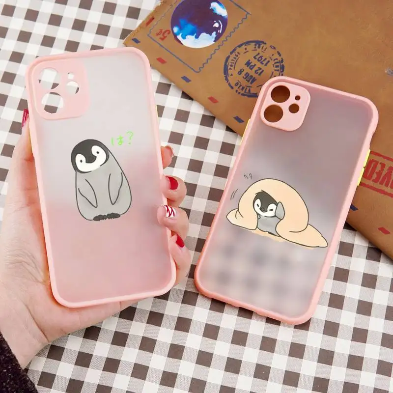 

Penguin cartoon Interesting Antarctica Phone Case matte transparent For iphone 7 8 11 12 13 plus mini x xs xr pro max cover