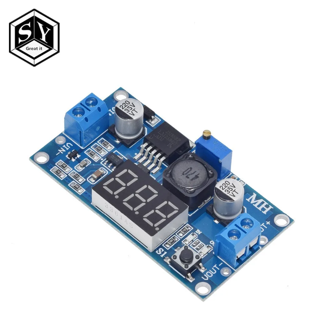 1 шт. Great IT LM2596 LM2596S силовой модуль+ светодиодный вольтметр DC-DC Регулируемый понижающий модуль питания с цифровым дисплеем