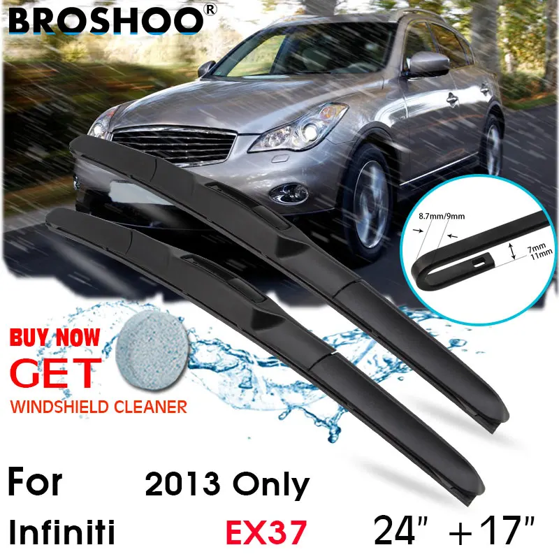 

Car Wiper Blade Front Window Windscreen Windshield Wiper standard hook Blades Accessories For Infiniti EX37 24"+17" 2013 Only