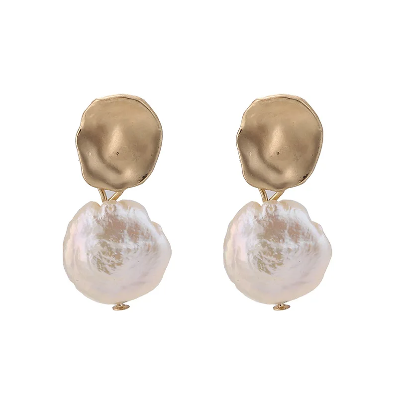 

Minimalist Simple Gold Color Small Round Acrylic Pearl Drop Earrings For Women Lady Wedding Brides Party Charm Jewelry