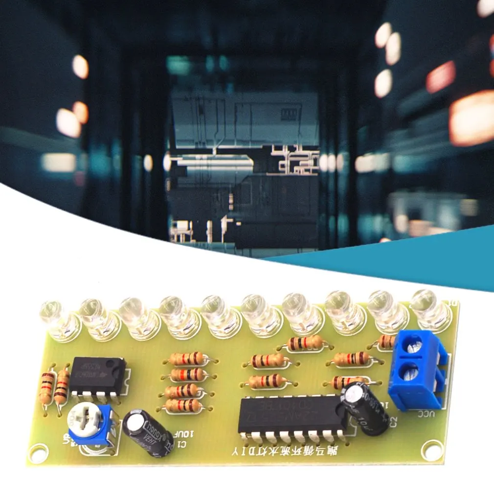 NE555 LED Horse Racing Circulating Water Lamp Kit PCB Circuit Board Electronic DIY Production Module Parts | Безопасность и защита