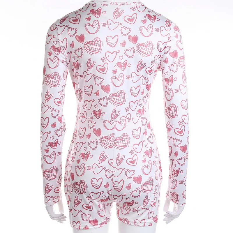 

2020 Summer Women Stretch Slim Camouflage Printed Short Playsuit Jumpsuit Romper Sexy V Neck Long Sleeve Sleepwear Overalls