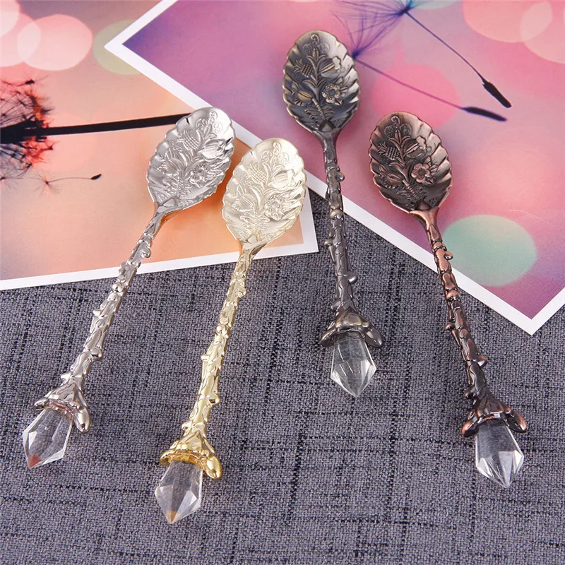 Crystal Head Pattern Coffee Spoon Kitchen Dining & Bar Vintage For Camping Picnic |