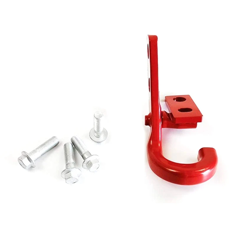 

Задний крюк для буксировки прицепа приемник для Jeep Wrangler JL JLU 2018 2019 2020 2021 (красный)